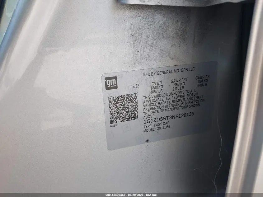 2022 CHEVROLET MALIBU FWD LT