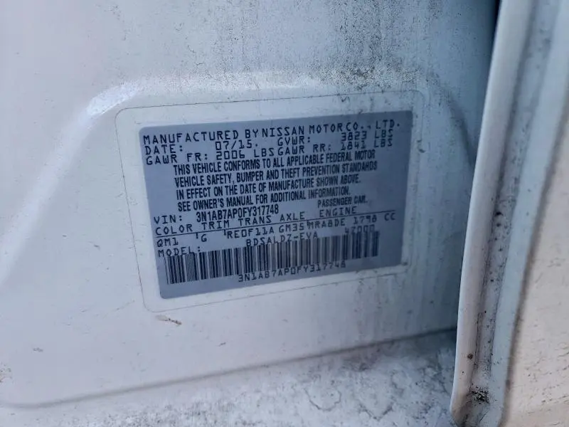 2015 NISSAN SENTRA S  