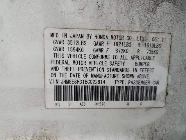2011 HONDA FIT   