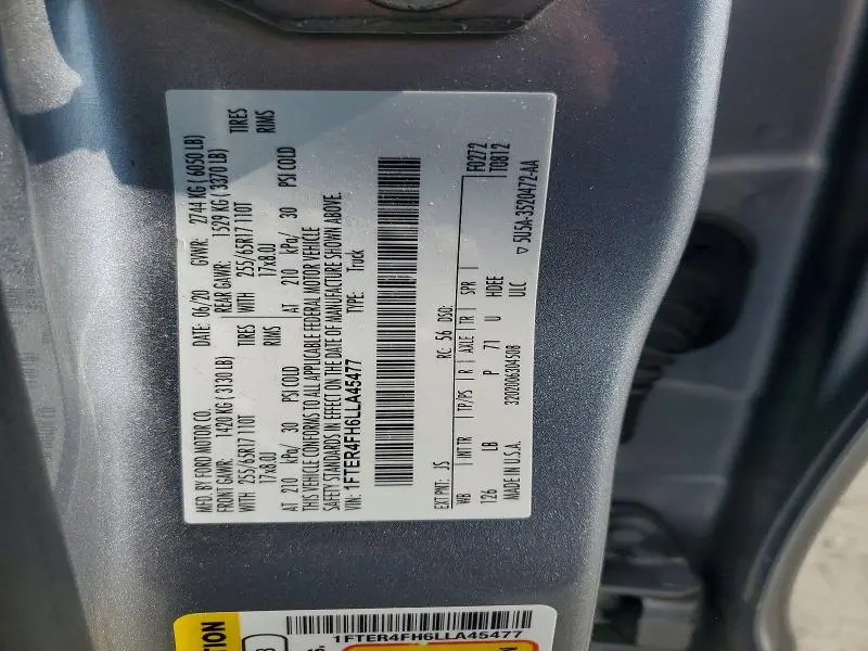 2020 FORD RANGER XL  