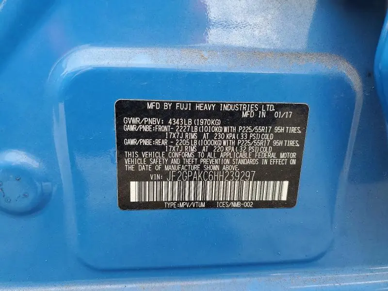 2017 SUBARU CROSSTREK LIMITED  