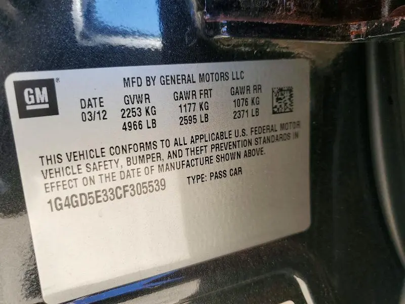 2012 BUICK LACROSSE PREMIUM  