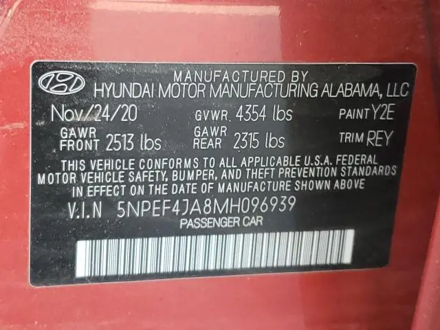 2021 HYUNDAI SONATA SEL  