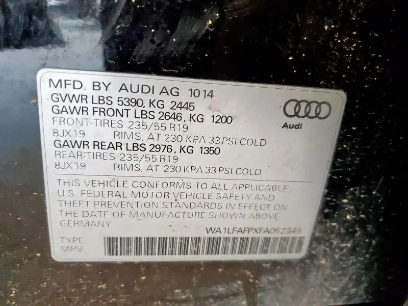 2015 AUDI Q5 PREMIUM PLUS  