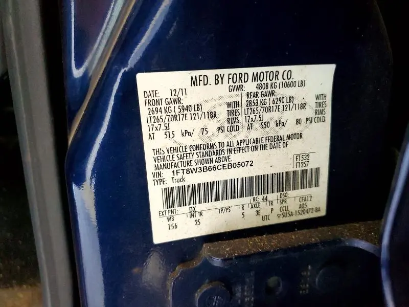 2012 FORD F350 SUPER DUTY  