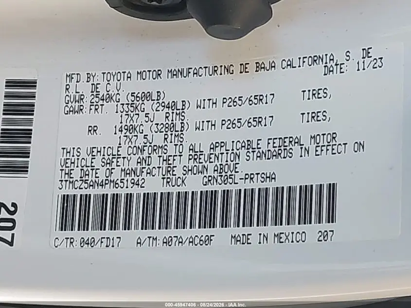 2023 TOYOTA TACOMA TRD SPORT