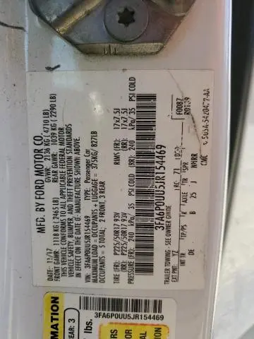 2018 FORD FUSION S HYBRID  