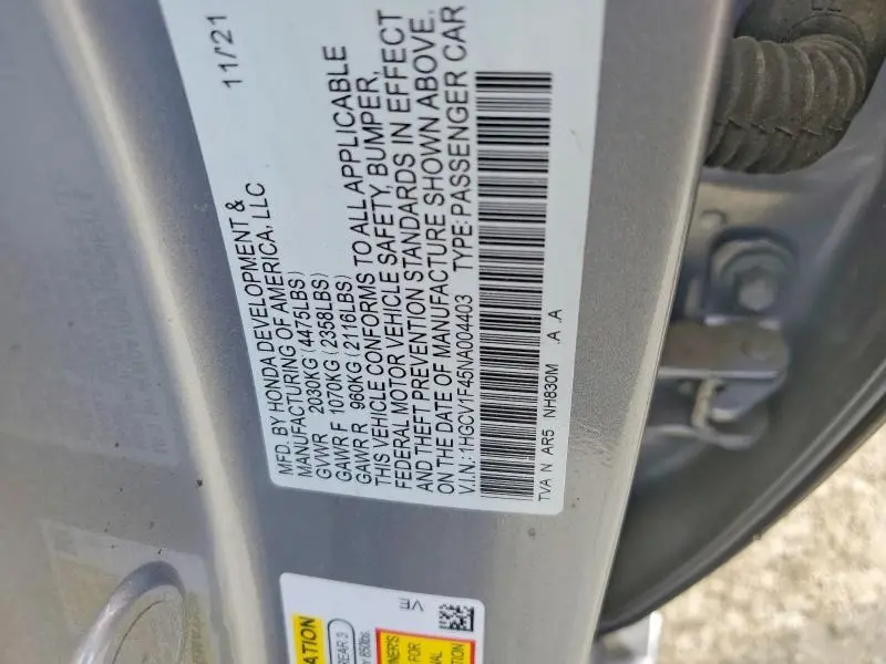 2022 HONDA ACCORD   