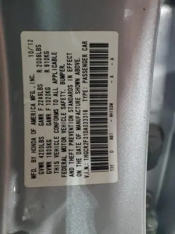 2013 HONDA ACCORD LX  