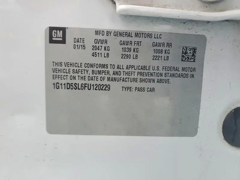 2015 CHEVROLET MALIBU 2LT  