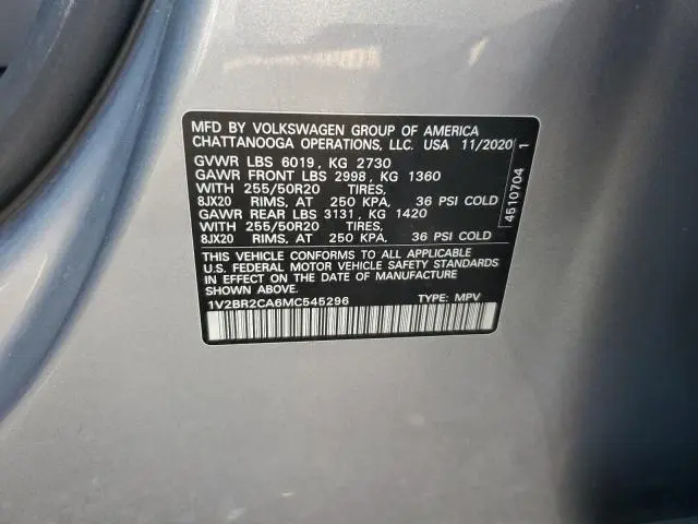 2021 VOLKSWAGEN ATLAS SEL  