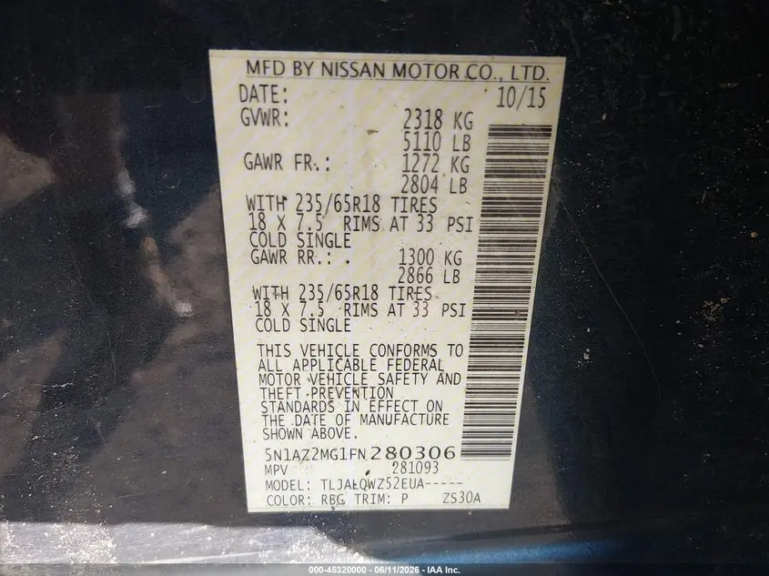 2015 NISSAN MURANO SV