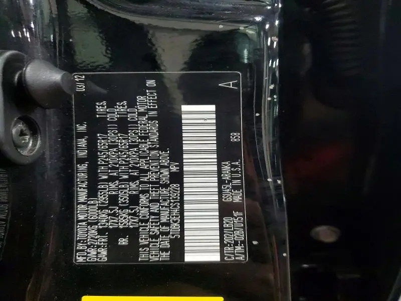 2012 TOYOTA HIGHLANDER BASE  