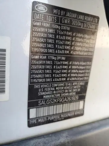 2016 LAND ROVER RANGE ROVER HSE  