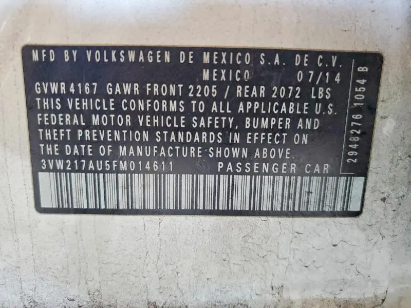 2015 VOLKSWAGEN GOLF   