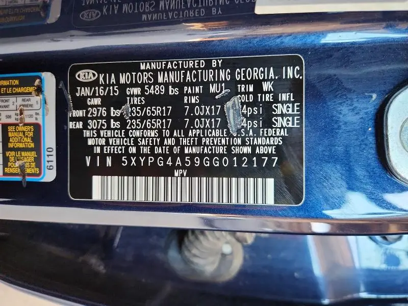2016 KIA SORENTO LX V6  