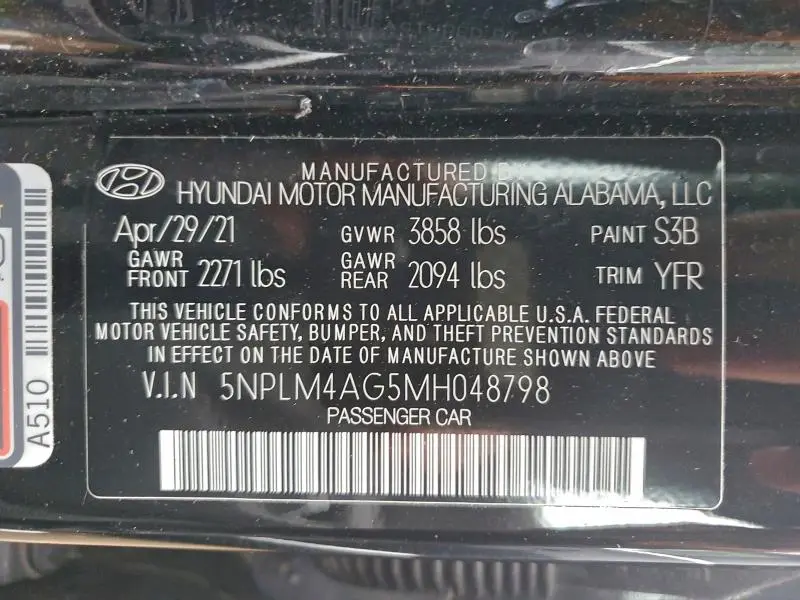 2021 HYUNDAI ELANTRA SEL  