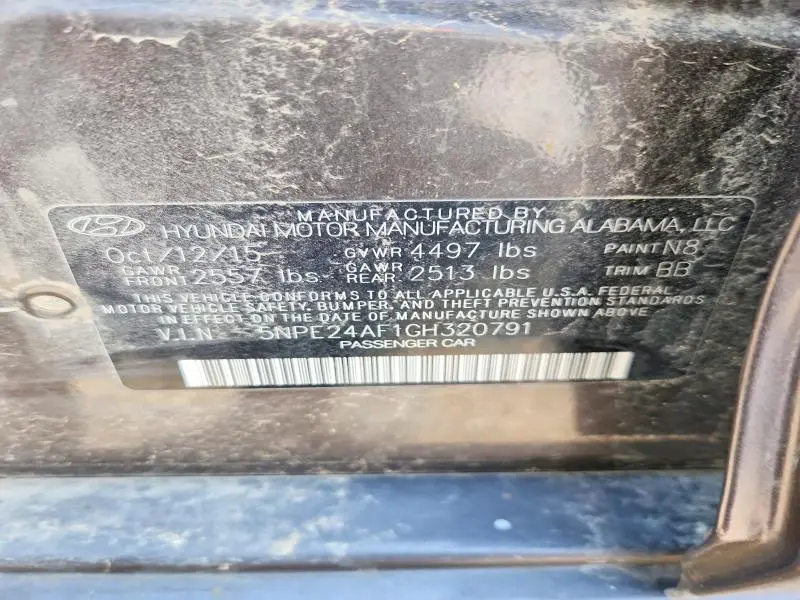 2016 HYUNDAI SONATA SE  
