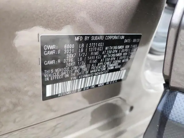 2021 SUBARU ASCENT TOURING  