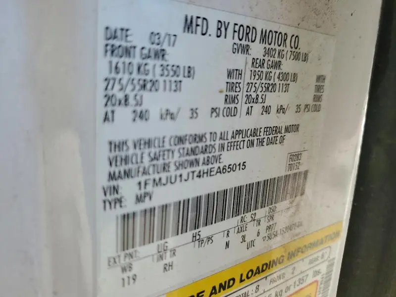 2017 FORD EXPEDITION XLT  