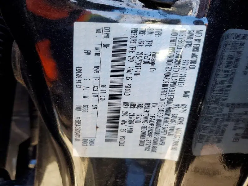 2015 FORD FOCUS TITANIUM  