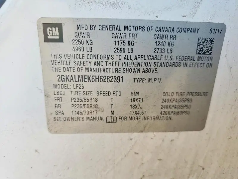 2017 GMC TERRAIN SLE  