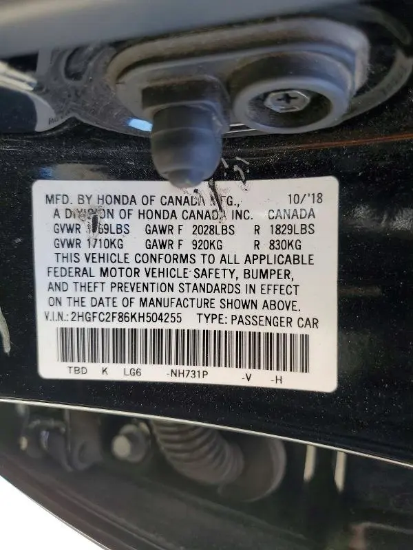 2019 HONDA CIVIC SPORT  