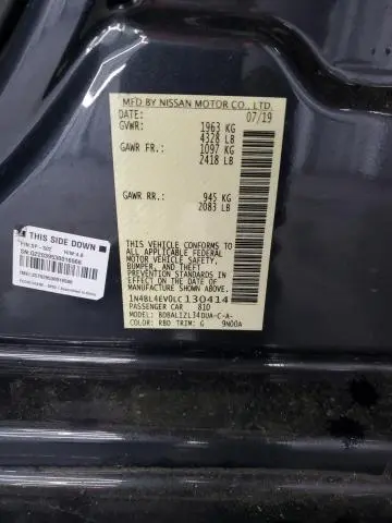 2020 NISSAN ALTIMA SL  