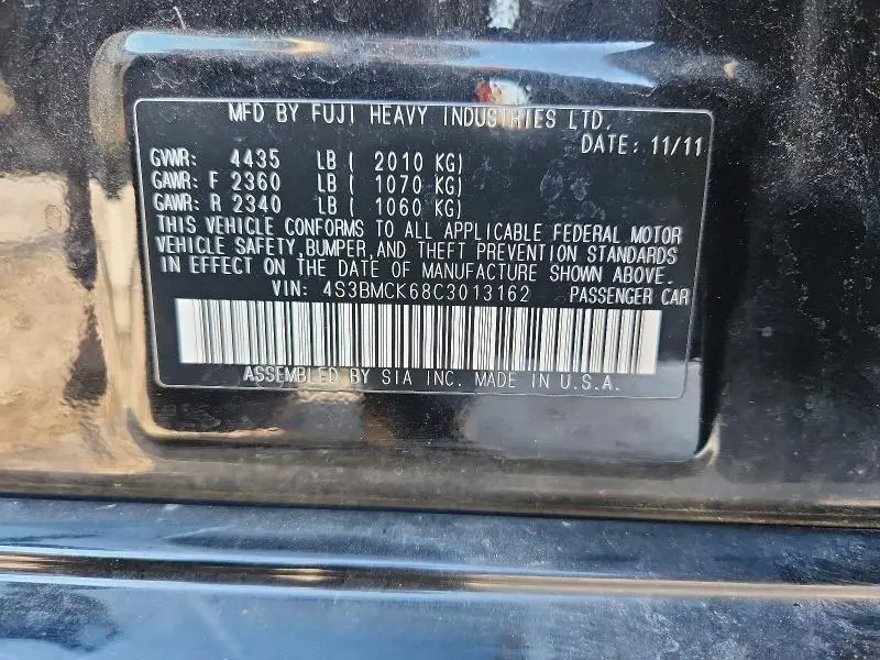 2012 SUBARU LEGACY 2.5I LIMITED  