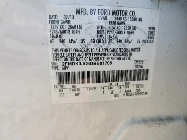 2013 FORD EDGE SEL  