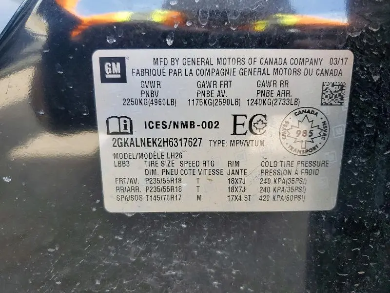 2017 GMC TERRAIN SLE  