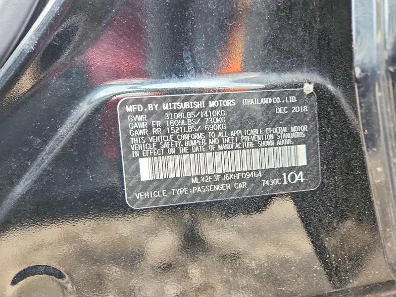 2019 MITSUBISHI MIRAGE G4 ES  