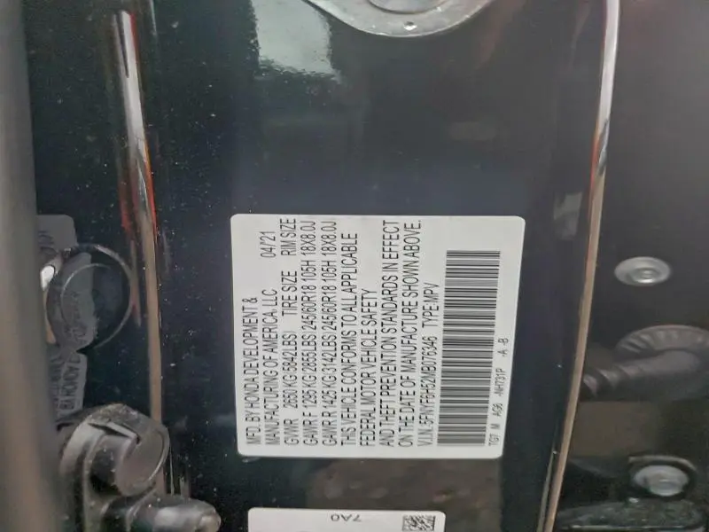 2021 HONDA PILOT EXL  