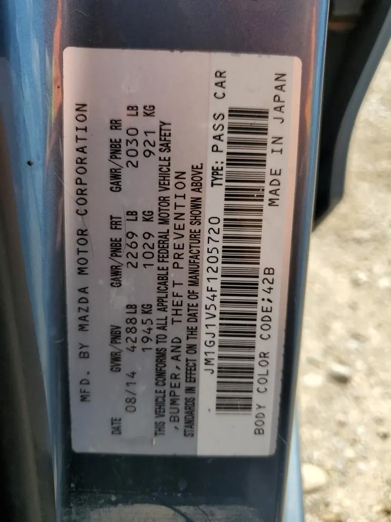 2015 MAZDA 6 TOURING