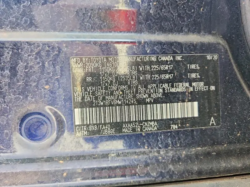 2021 TOYOTA RAV4 XLE  
