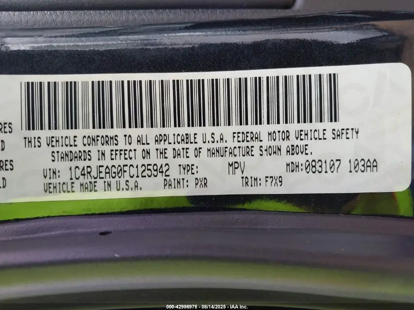 2015 JEEP GRAND CHEROKEE LAREDO