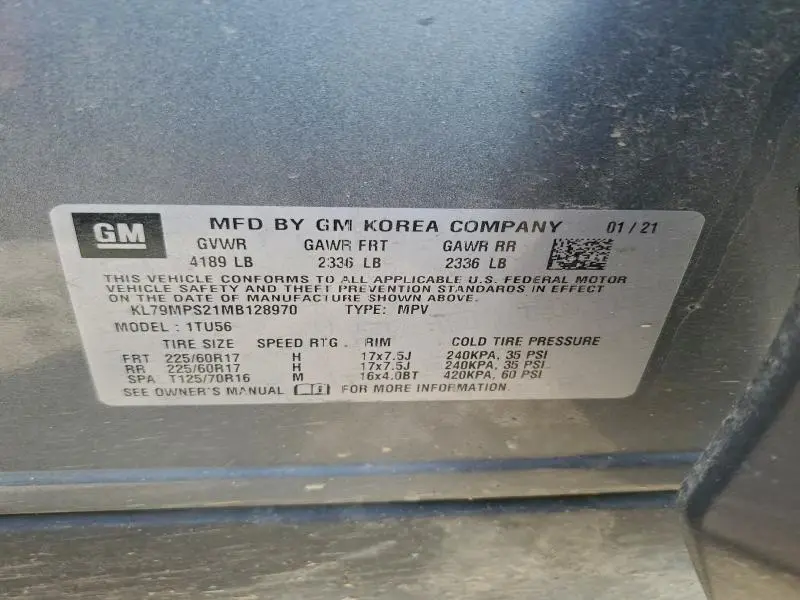 2021 CHEVROLET TRAILBLAZER LT  