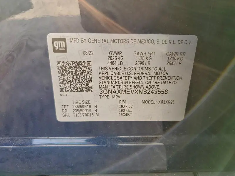 2022 CHEVROLET EQUINOX RS  