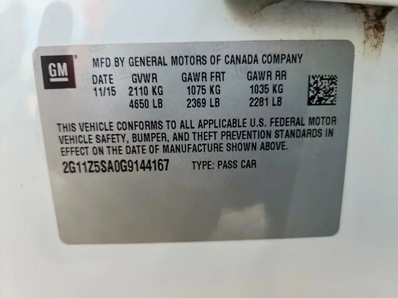 2016 CHEVROLET IMPALA LS  