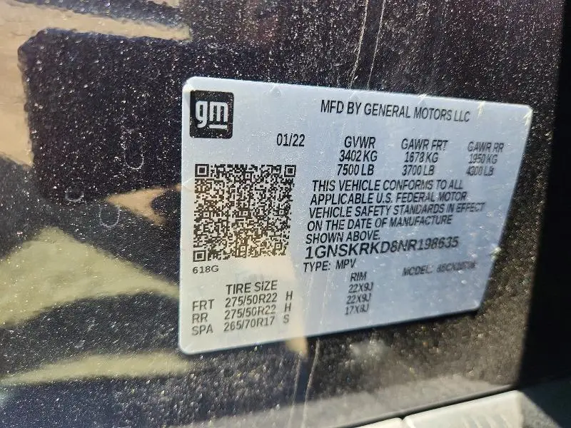 2022 CHEVROLET TAHOE K1500 RST  