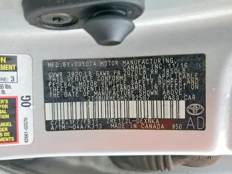 2017 TOYOTA COROLLA LE  
