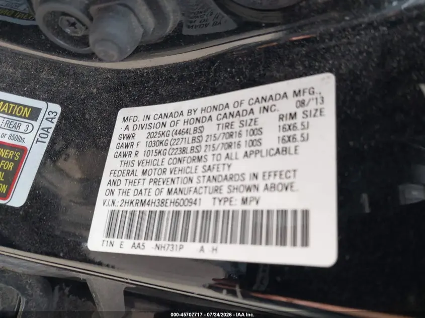 2014 HONDA CR-V LX
