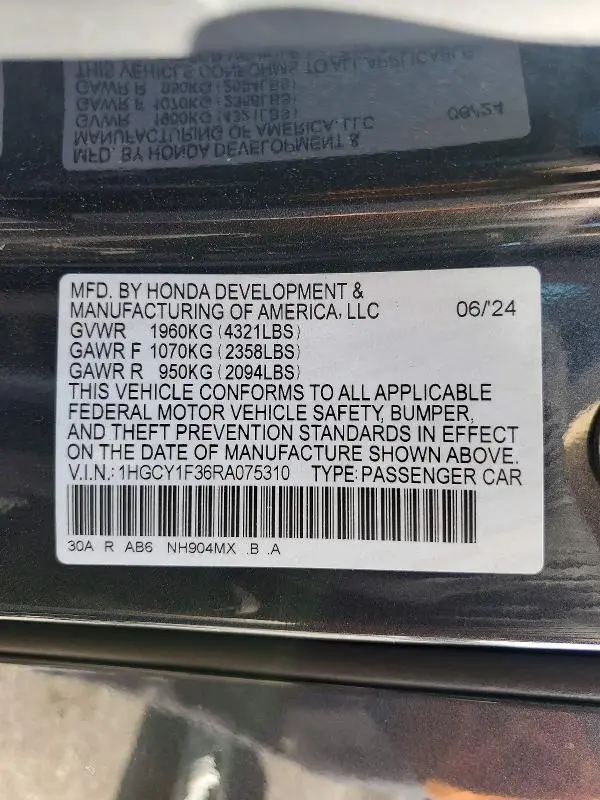 2024 HONDA ACCORD EX  