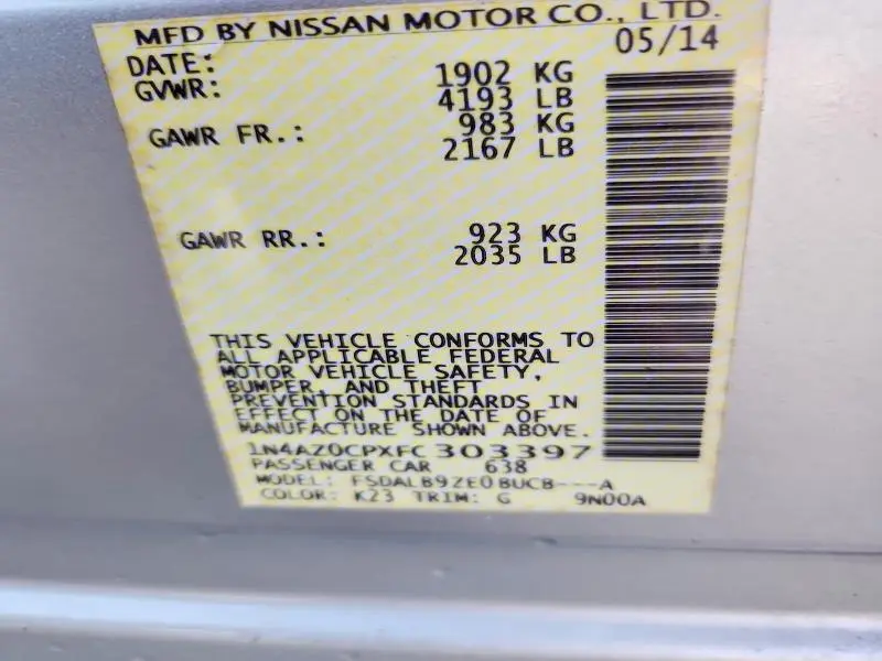 2015 NISSAN LEAF S  