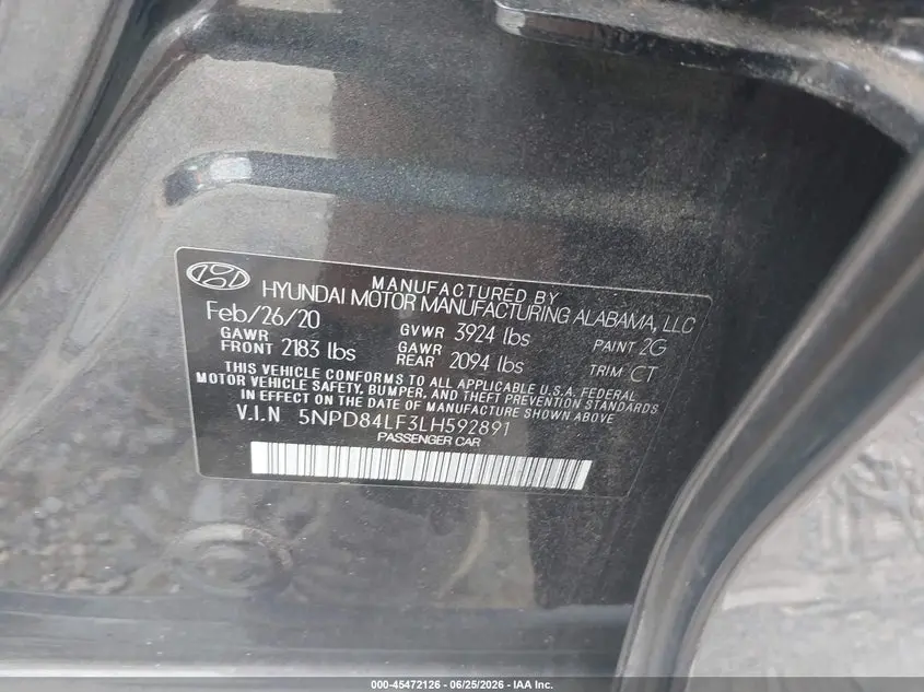 2020 HYUNDAI ELANTRA SEL