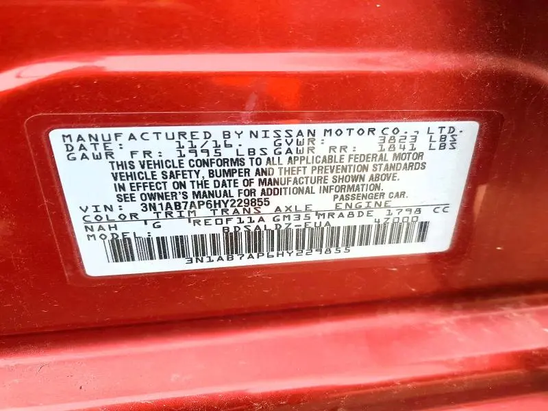 2017 NISSAN SENTRA SV  