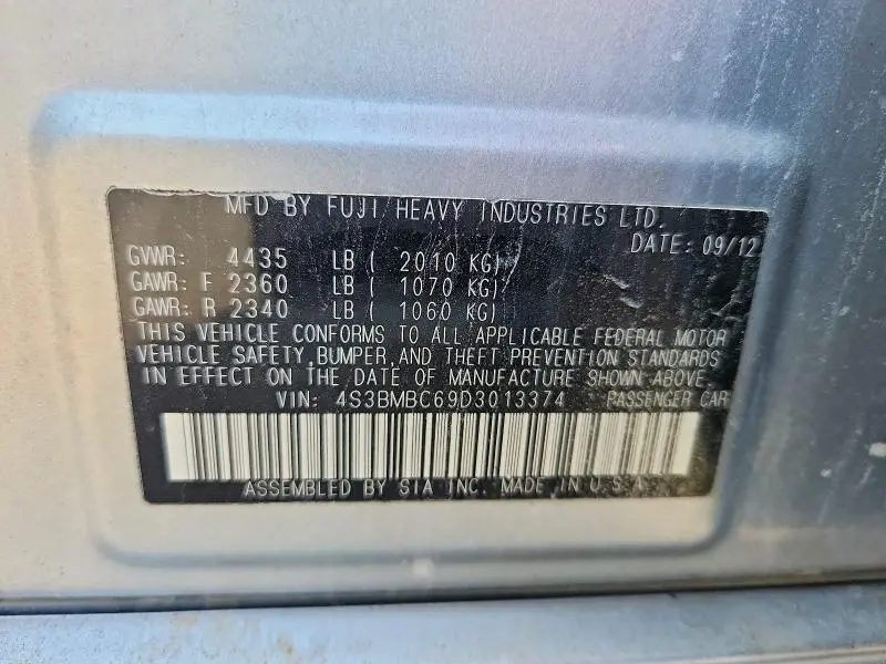 2013 SUBARU LEGACY 2.5I PREMIUM  