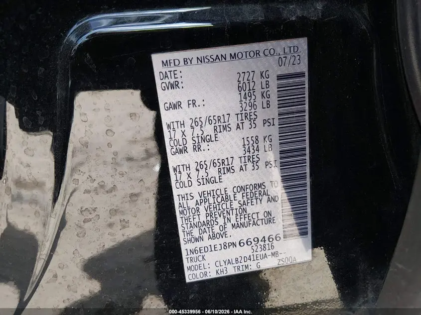 2023 NISSAN FRONTIER SV 4X2