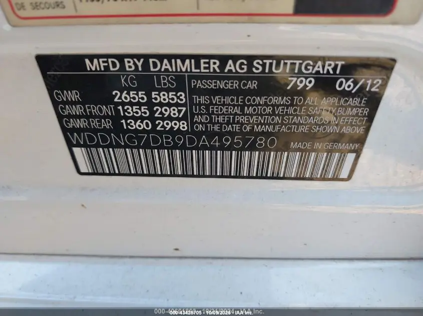 2013 MERCEDES-BENZ S 550  