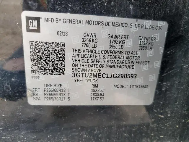 2018 GMC SIERRA K1500 SLE  